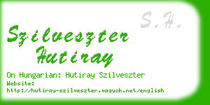 szilveszter hutiray business card